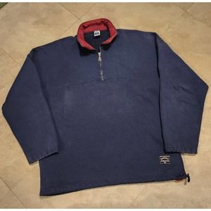 VTG 90s Russell Athletic USA Made Mens XL 1/4 Zip Navy Blue Pullover Sweatshirt